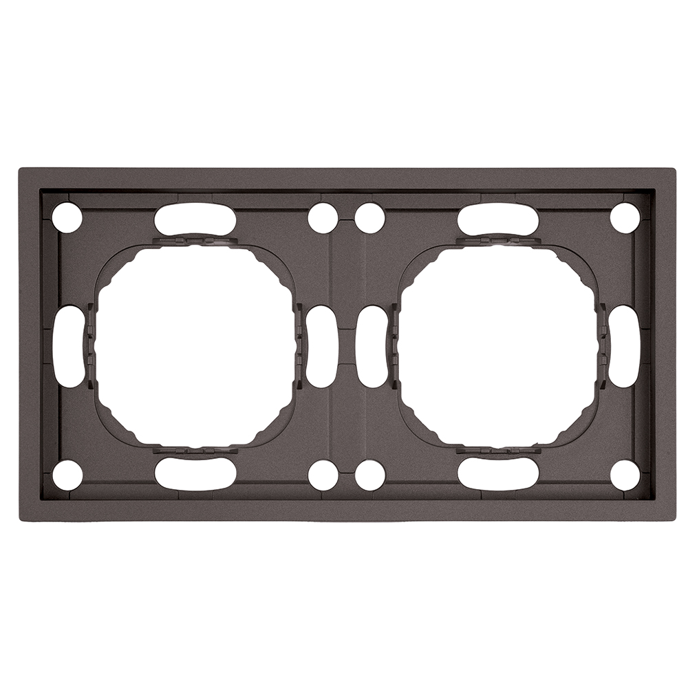 Рамка 2-местная, серия Эмили, PFR00-5002-09, антрацит, soft touch