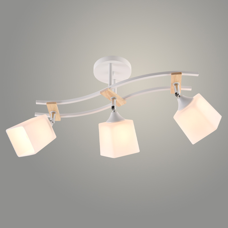 Люстра XA1586/3 WH+CR+WOOD белый/хром 3х60W E27 d660 h300, HN23