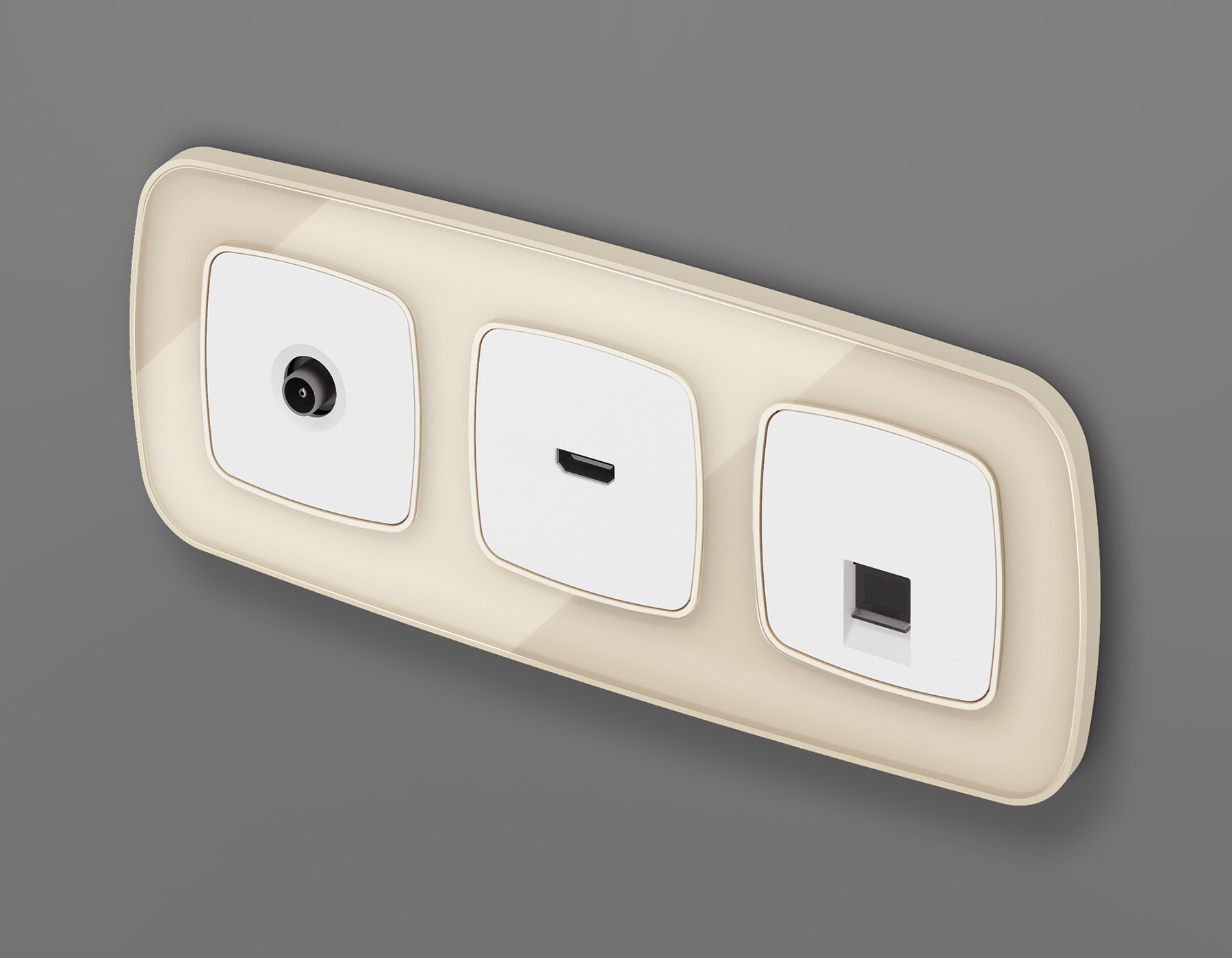 OP1320 Лицевая панель OMEGA (Белый матовый) для компьютерной/телефонной розетки RJ-45/RJ-11 QUANT