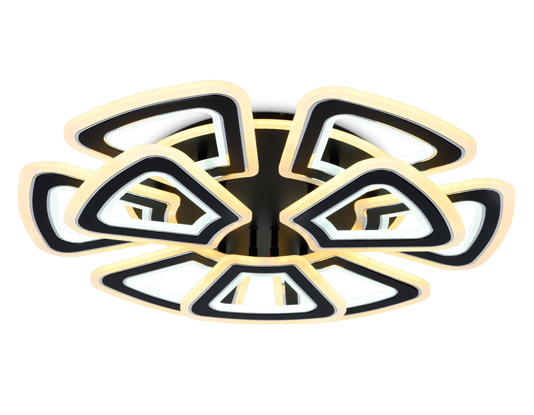 Светильник Ambrella FA8893/6+3 BK/CH черный/хром 210W 3000K/4200K/6400K 650*640*130 (ПДУ РАДИО 2.4G)