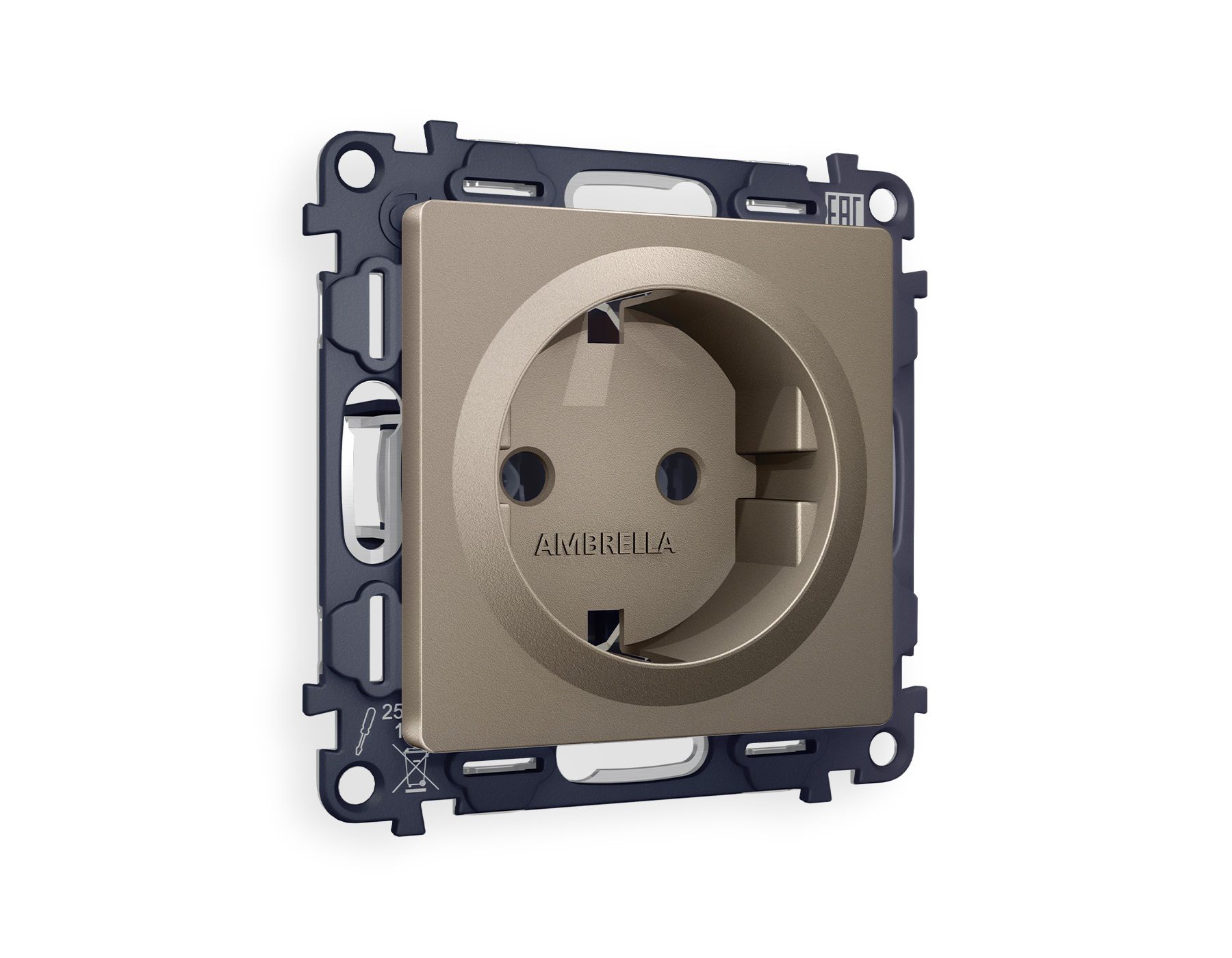 MA636010 Комплект механизма электр розетки ALFA Темная бронза матов с/з винт/заж QUANT(AP6360,VM141)