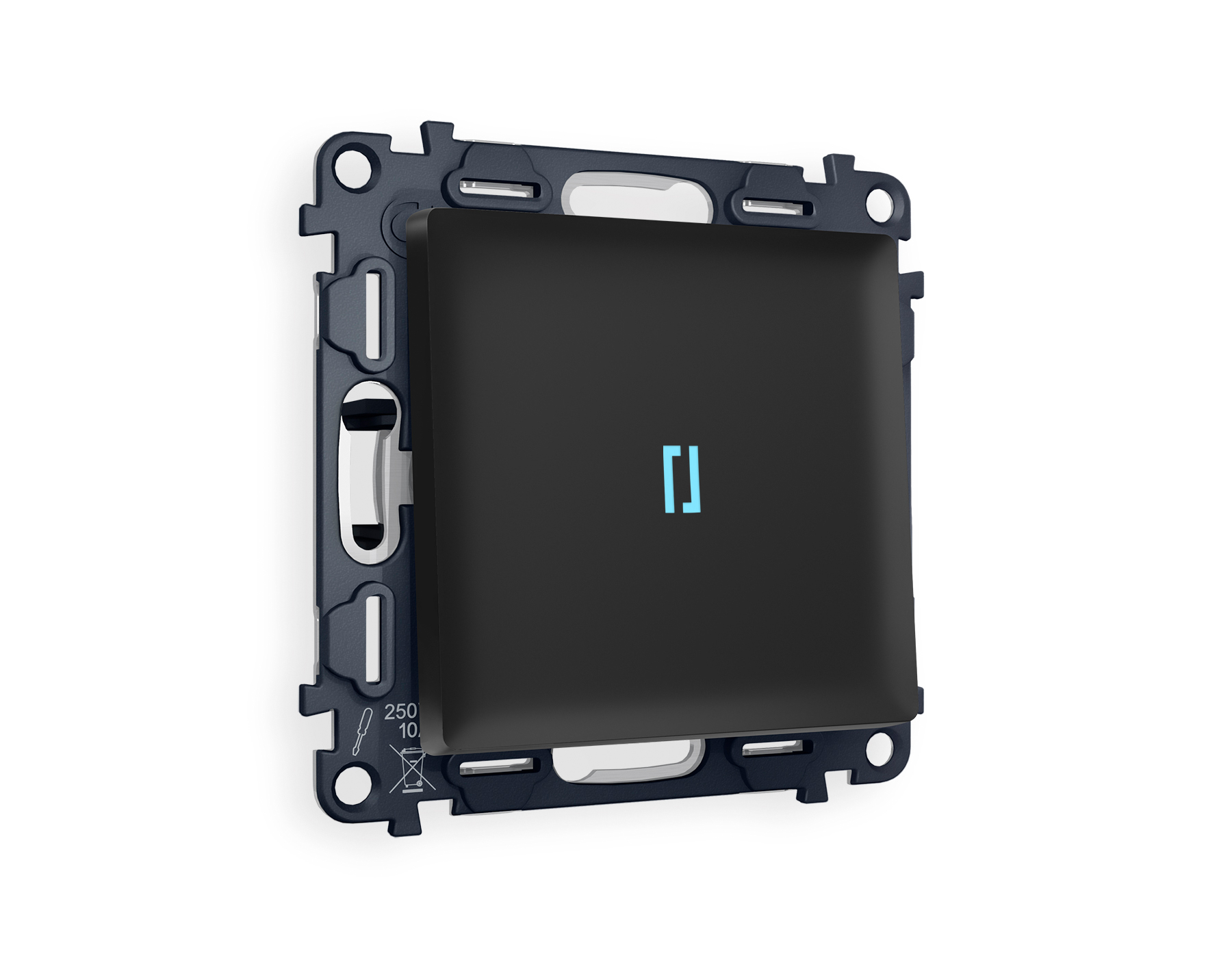 MA802040 Комплект механизма 1-кл прох.выкл. с подсв10000K ALFA Черный матов QUANT(AP8020,VM105,G29B)