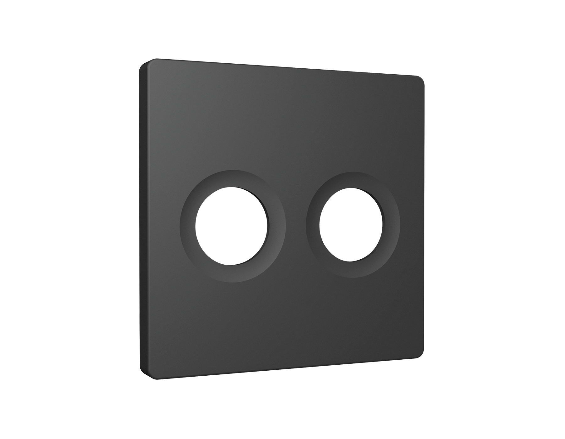 AP9133 Лицевая панель ALFA (Графит мягкое касание) для TV двойной розетки QUANT