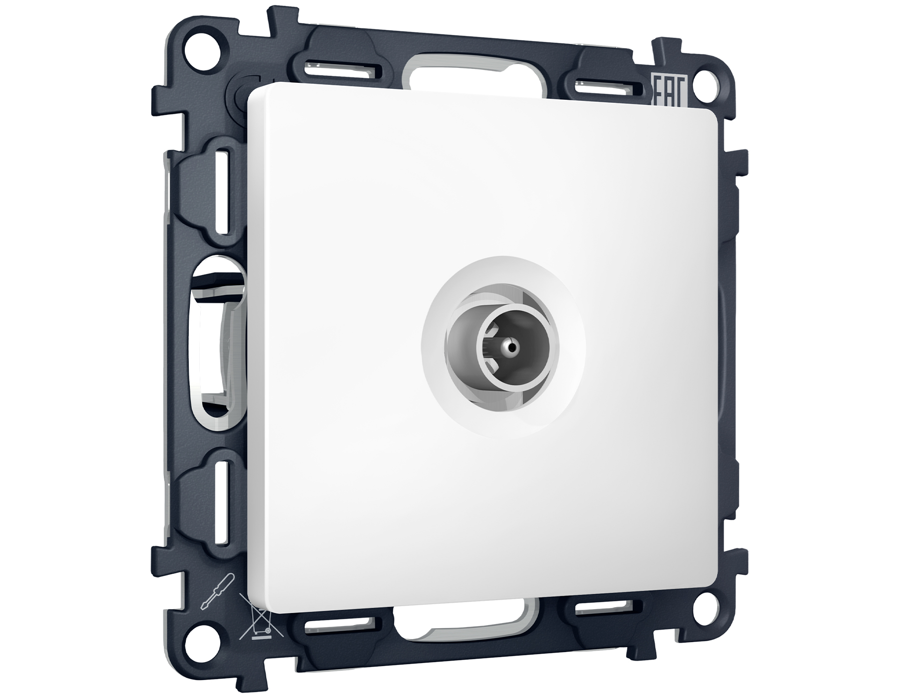 MA133010 Комплект механизма TV розетки оконеч ALFA Белый матовый 50-870 MHz 1dB QUANT (AP1330,VM202)