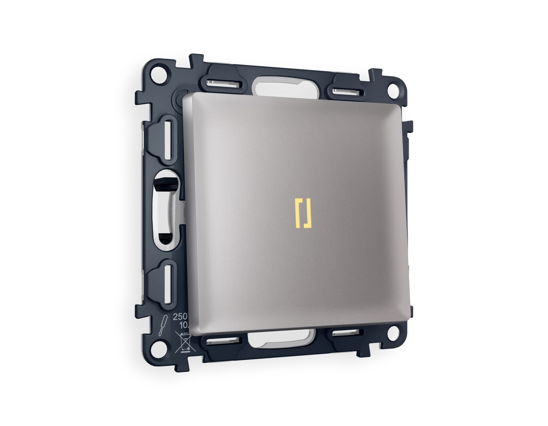 MA502010 Комплект механизма 1-кл выкл с подсв 3200K ALFA Сталь матовый QUANT (AP5020,VM101,G11Y)