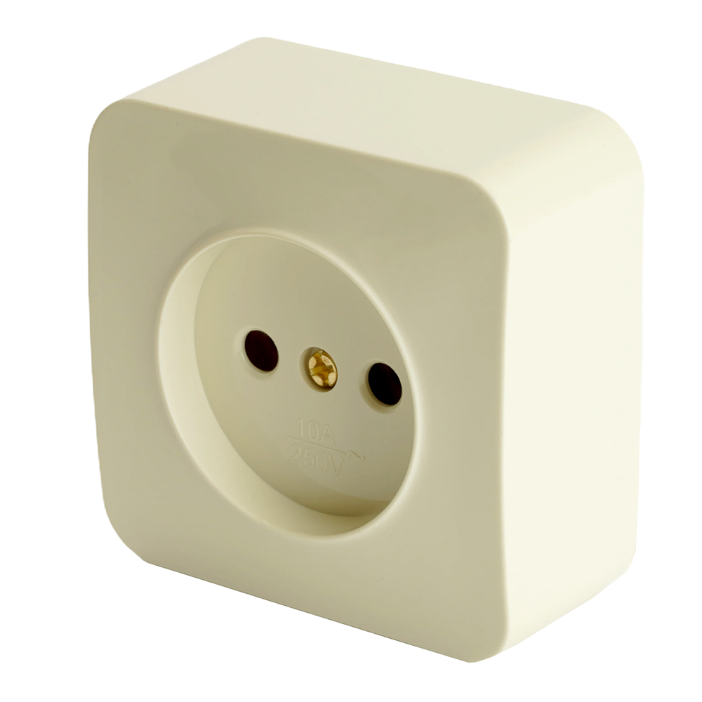 Розетка 1-местная б/з, серия София, 250В, 10А, IP20, MST10-11-04, слоновая кость (10/200)