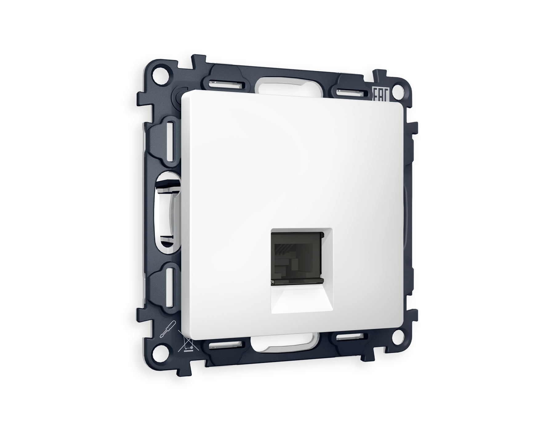 MA132010 Комплект механизма компьютер розетки ALFA Белый матовый RJ-45(8P8C) QUANT (AP1320,VM188)