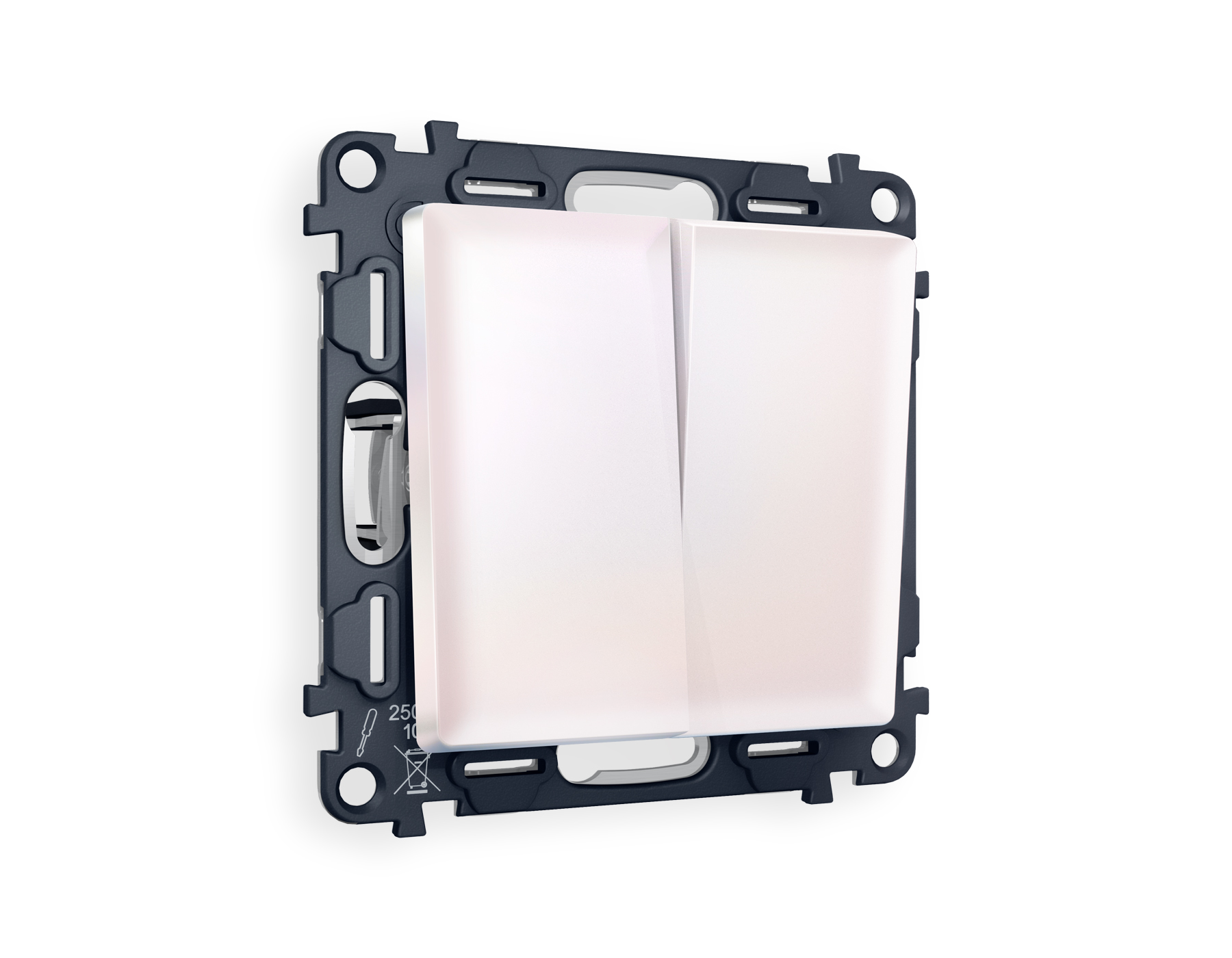 MA203020 Комплект механизма 2-кл проходного выключателя ALFA Жемчуг QUANT (AP2030, VM120)