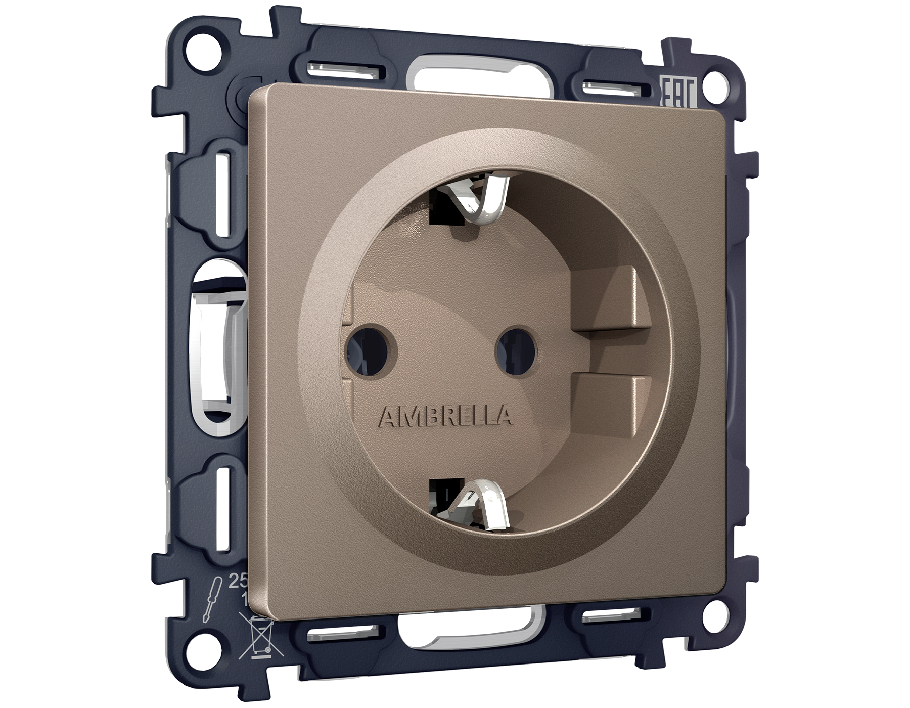 MA636010 Комплект механизма электр розетки ALFA Темная бронза матов с/з винт/заж QUANT(AP6360,VM141)