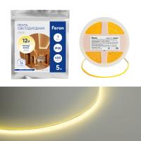 Светодиодная лента FERON LS630 400SMD(2110)/ 7Вт/м 12V 5000*3*1.8мм 3000K, IP20