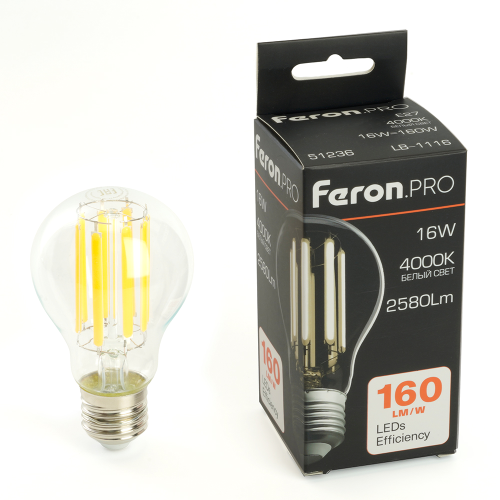 Лампа светодиодная FERON PRO LB-1116 2580LM 16W 175-265V E27 4000K