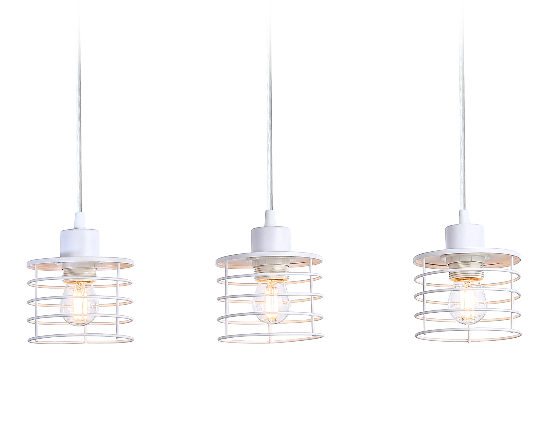 Светильник подвесной в стиле лофт Ambrella TR8072/3 WH белый E27*3 max 40W 582*120*1040