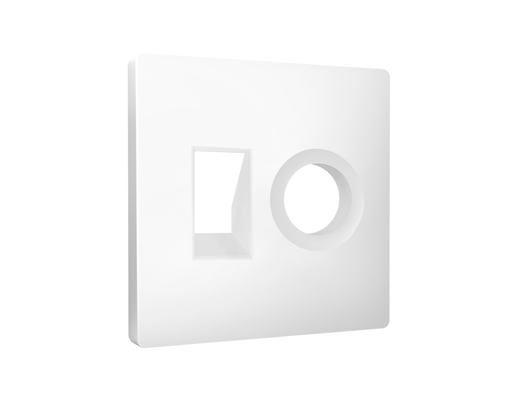 AP1325 Лицевая панель ALFA (Белый матовый) для компьютерной/телефонной + TV розетки RJ-45/RJ-11 QUAN