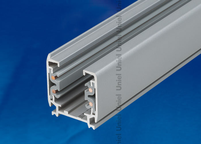 Шинопровод Трехфазный UNIEL UBX-AS4 SILVER 200 POLYBAG тип А, 2м, Серебро (полиэт.пакет)