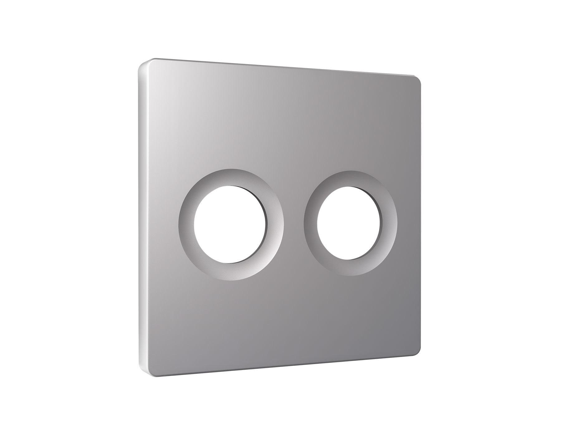 AP5133 Лицевая панель ALFA (Сталь матовый) для TV двойной розетки QUANT