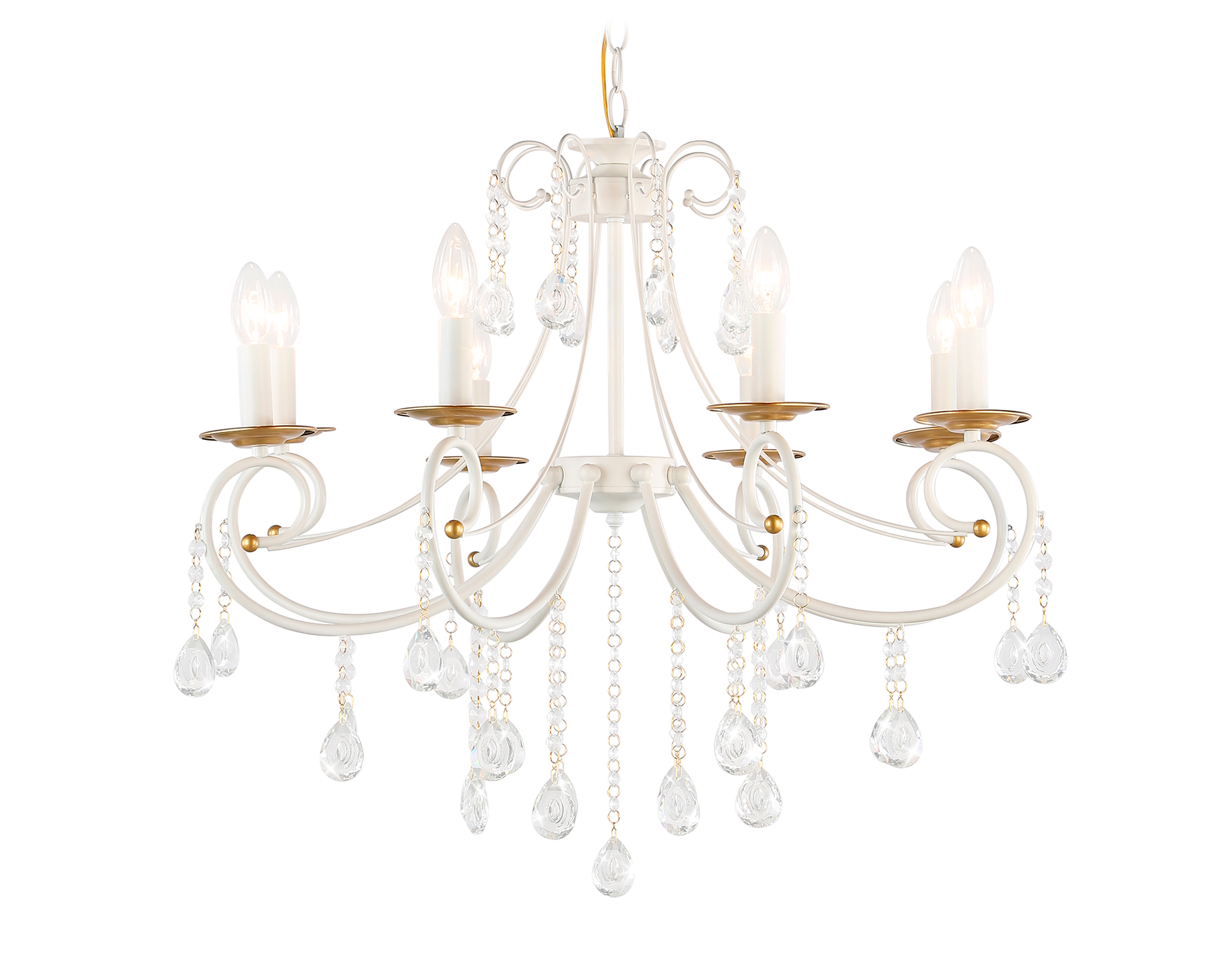 Светильник подвесной Ambrella TR4917/8 WH/GD белый/золото E14/8 max 40W D740*930