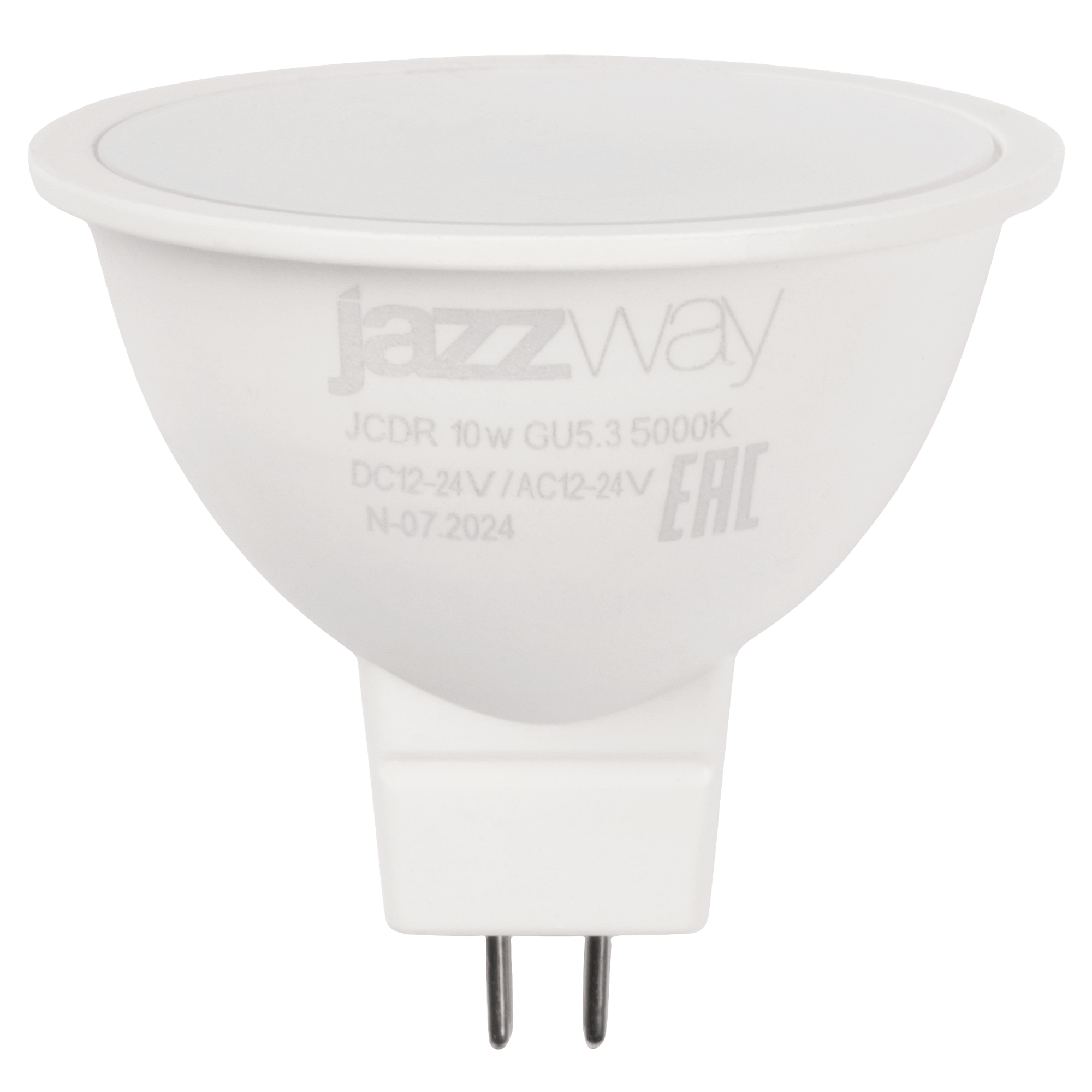 Лампа JAZZWAY PLED-SP JCDR 10w 5000K GU5.3 12-24V низковольтовые, для опасных объектов (10/100)