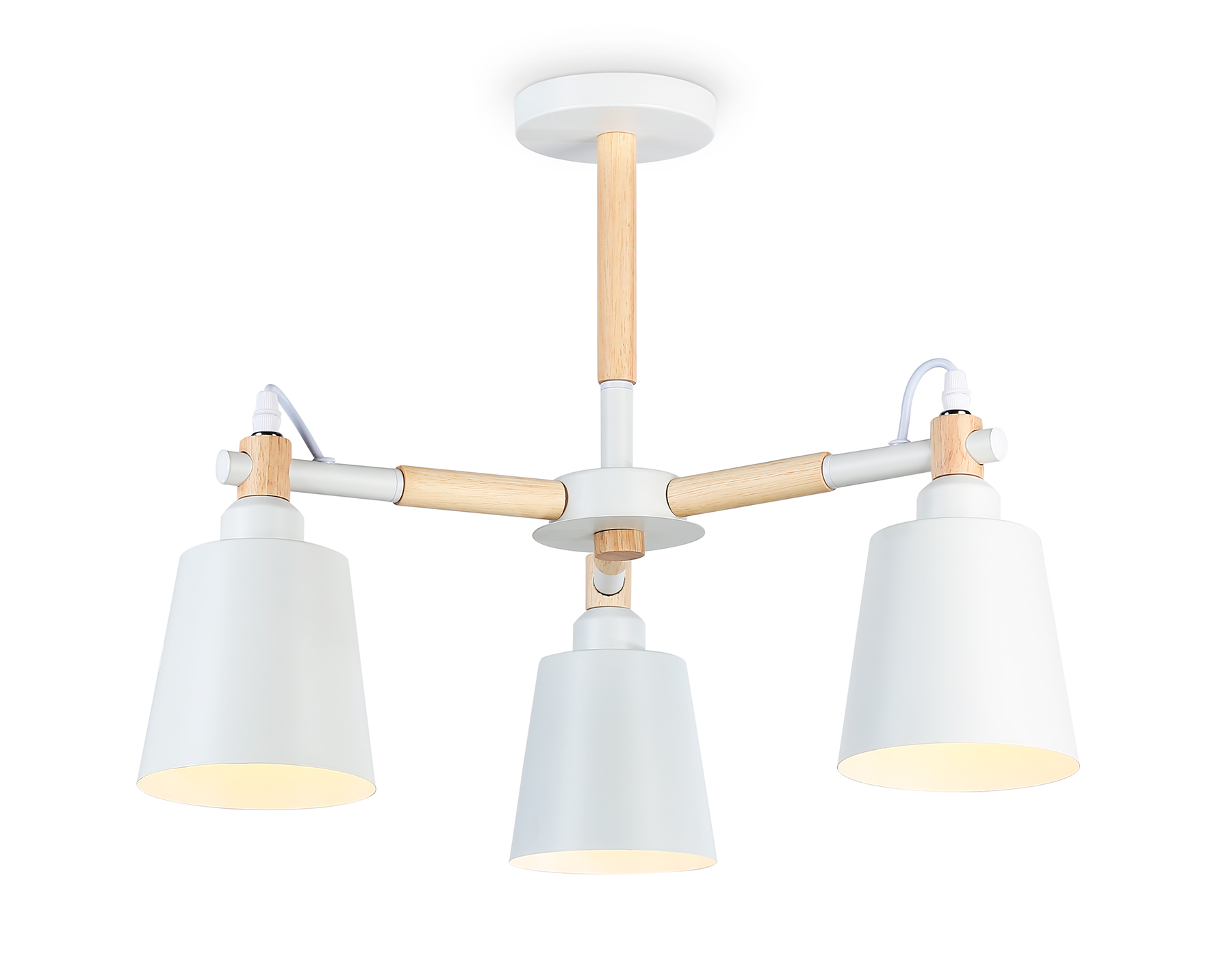 Люстра подвесная Ambrella TR82204/3 WH/LW белый/светлое дерево E27/3 max 40W D560*430