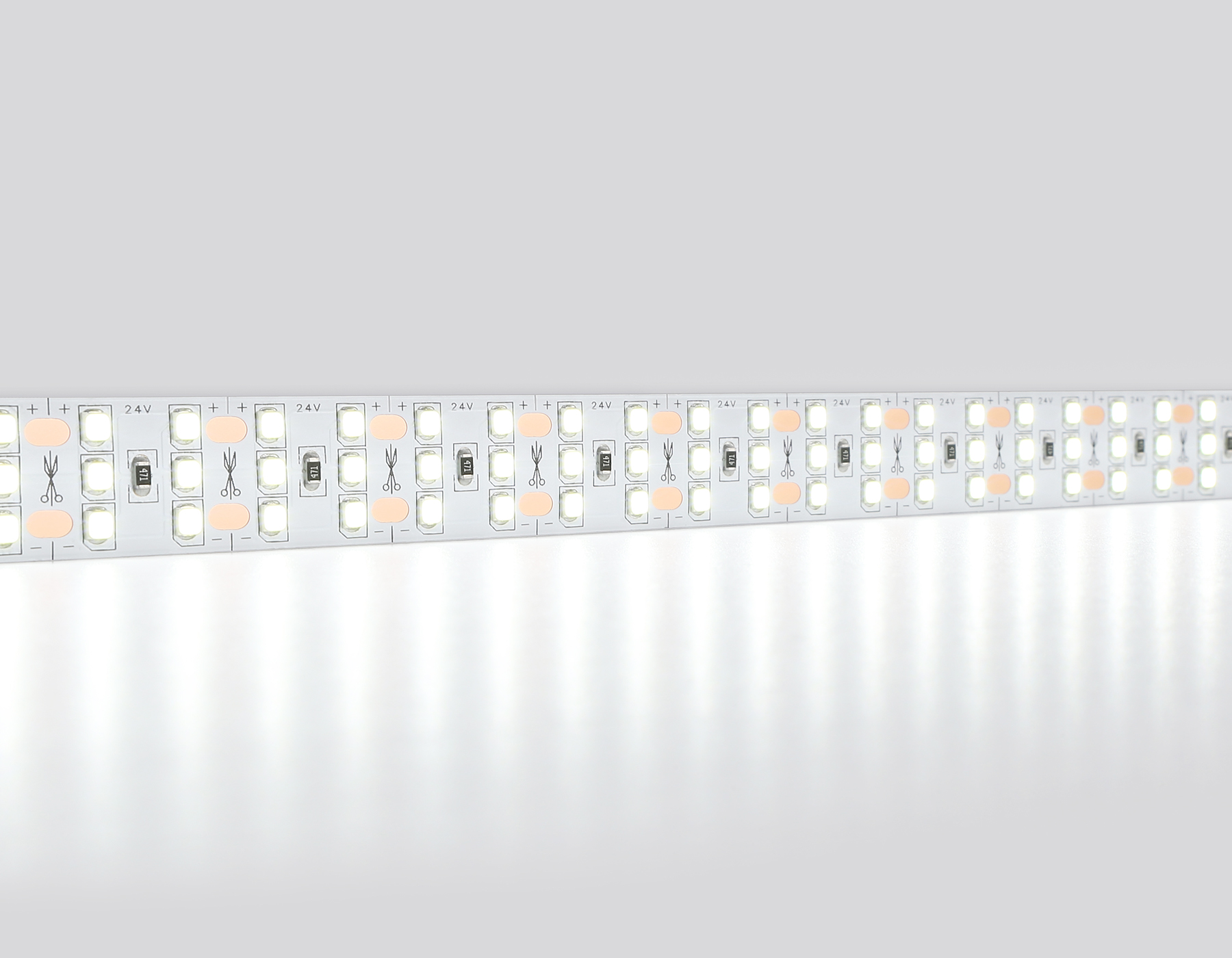 Светодиодная лента AMBRELLA GS3903 2835 324Led/ 26W m/ 24V IP20 6500K/ 5000*18*1.2mm (2 конт.)