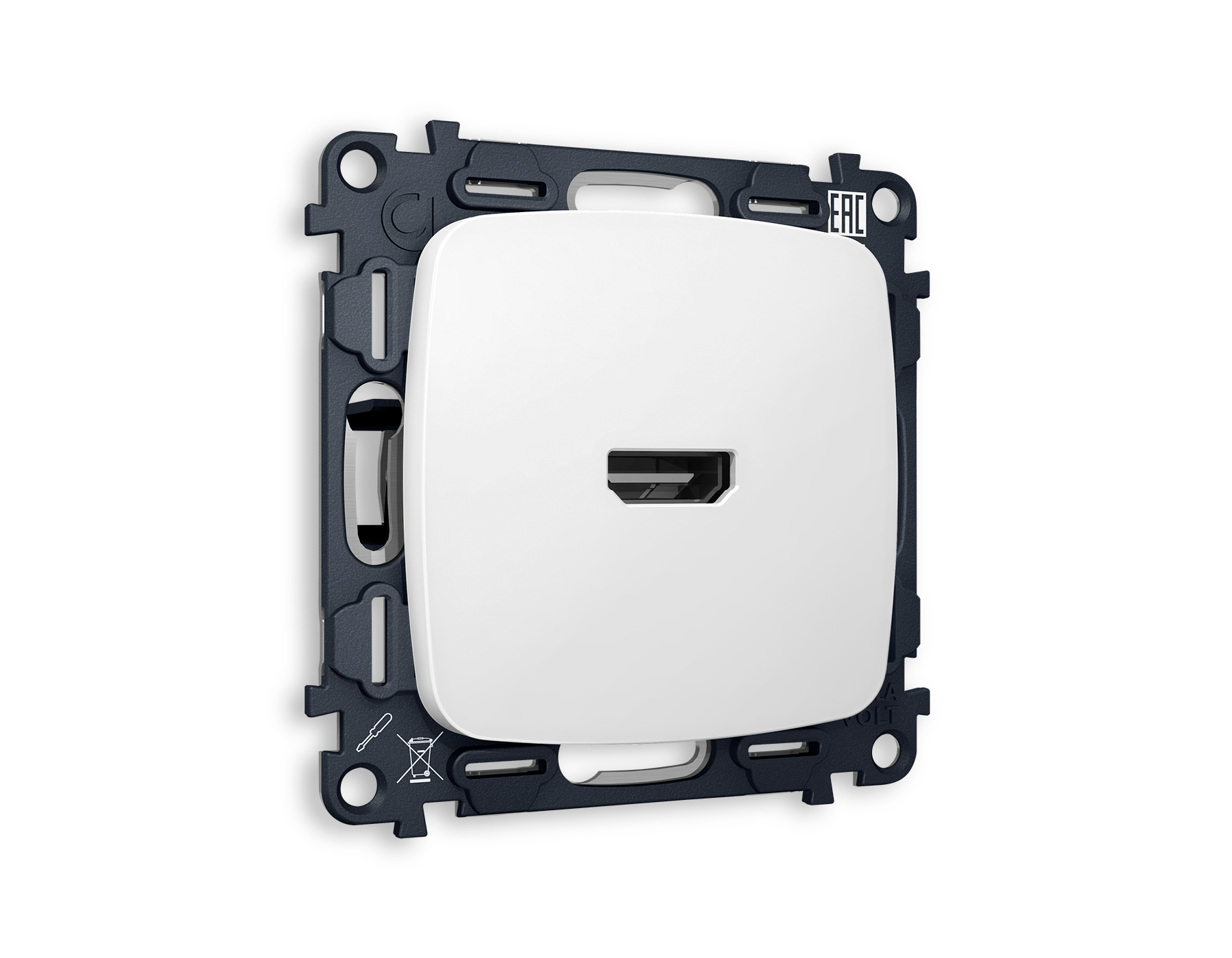 MO134010 Комплект механизма розетки HDMI 2.0 OMEGA Белый матовы 40V/500MO 2.0GHz QUANT(OP1340,VM222)