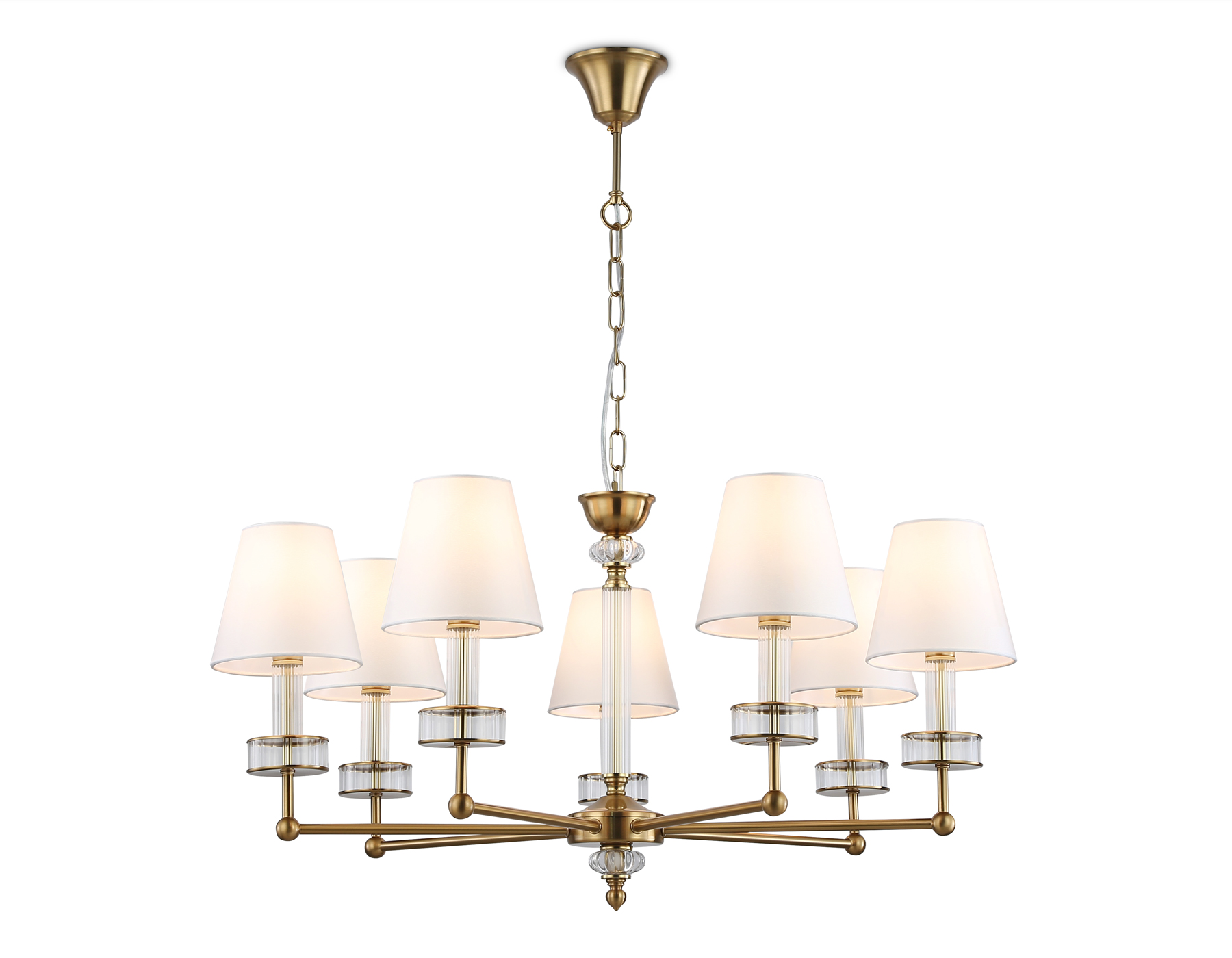 Светильник подвесной LH71023/7 BS/WH латунь/белый E14*7 max 40W D820*1130