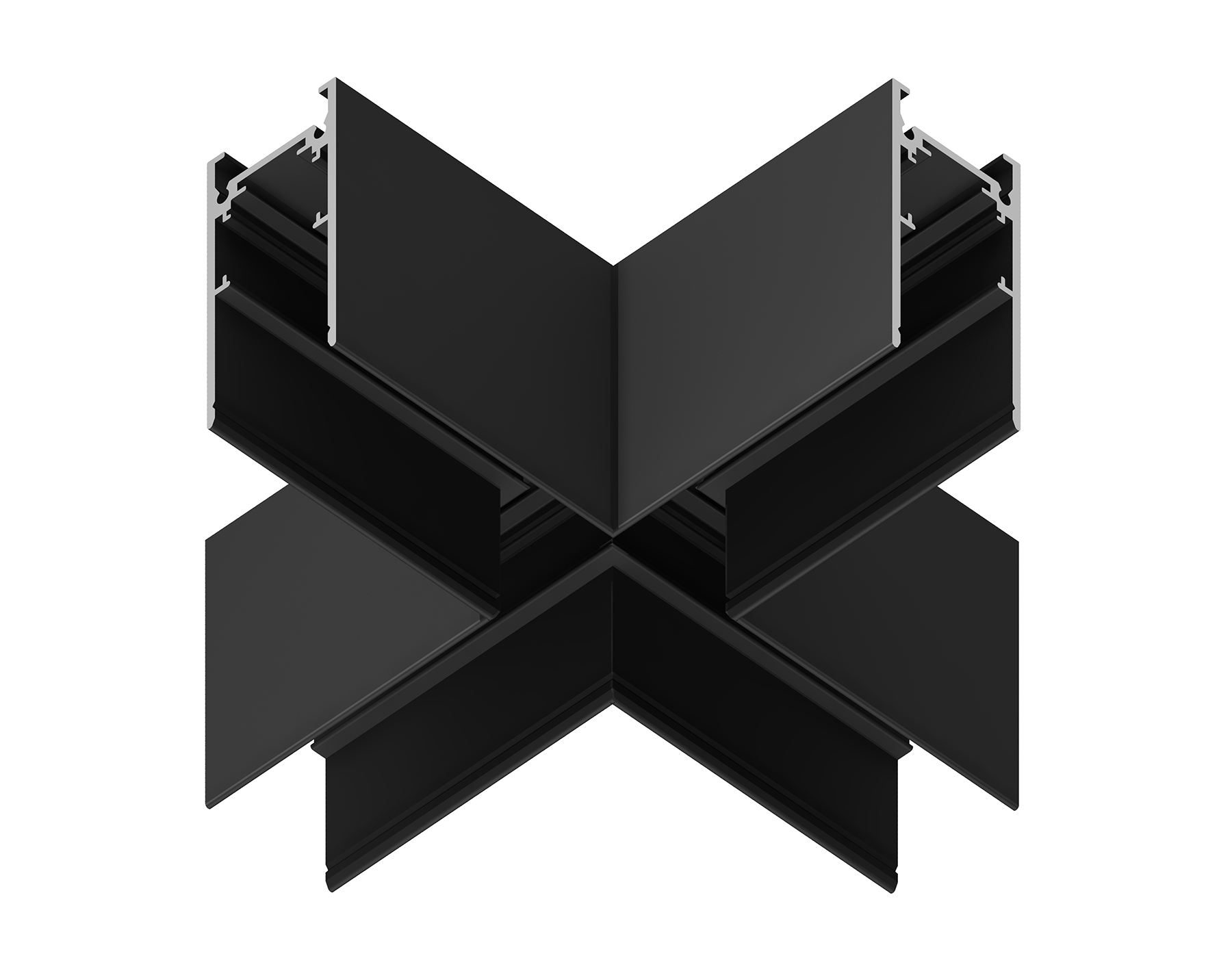 Коннектор X-образный для накладного шинопровода Magnetic GL3376 BK черный 170*170*53.7