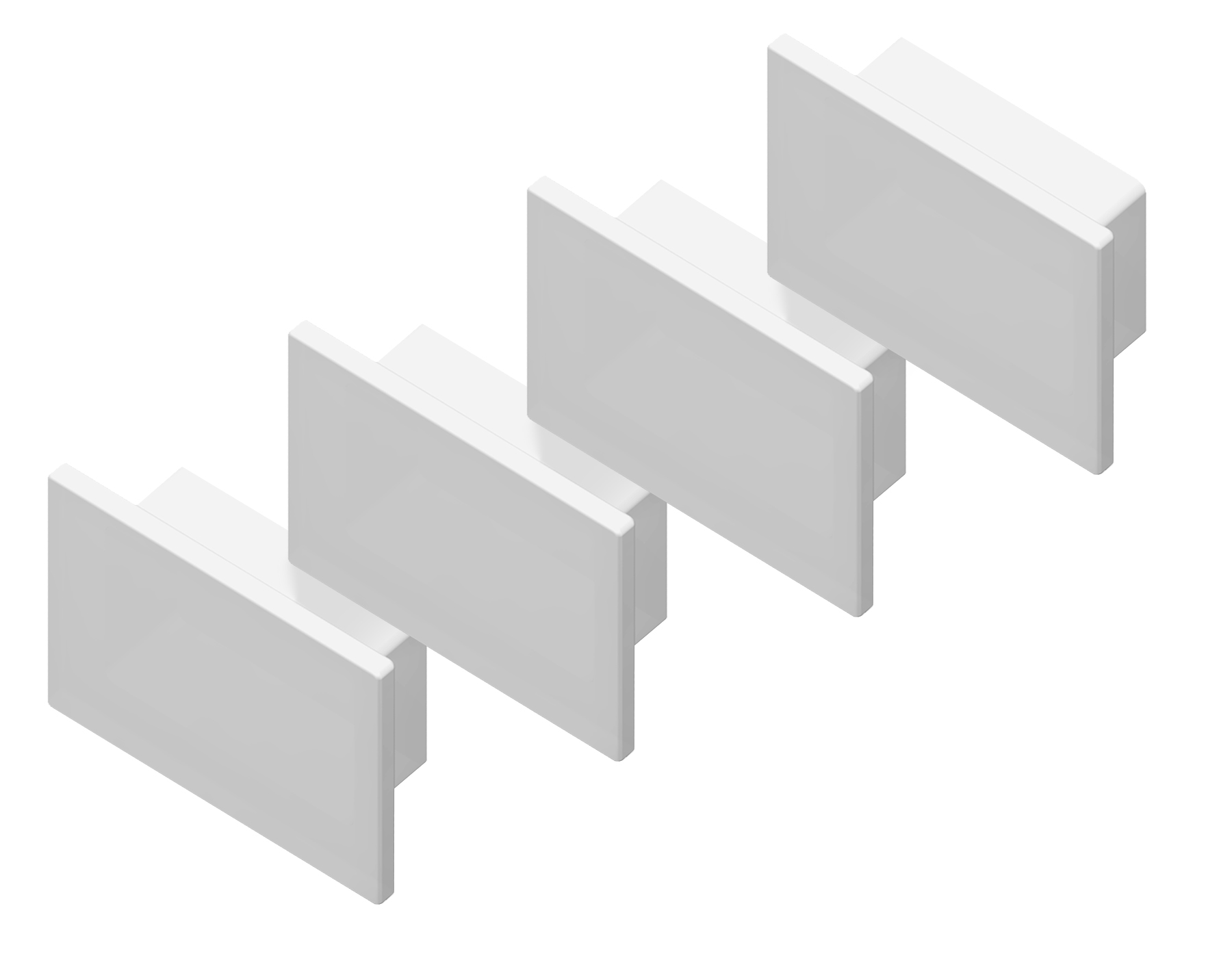 Заглушка GP8350 WH белый 15.7*12 для накладного алюминиевого профиля GP1750 (комплект 4шт)