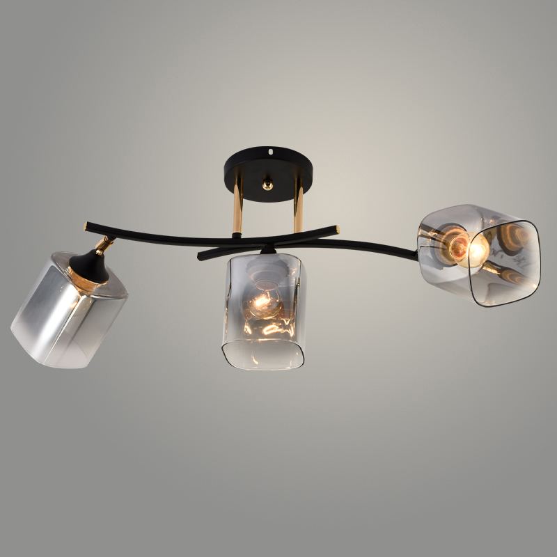 Люстра XA1439/3 BK+FGD черный/золото 3х60W E27 d630 h250, HN23
