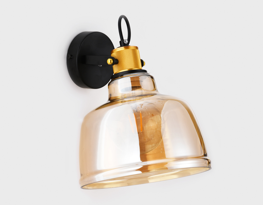 Светильник настенный Ambrella TR3521 SB/TI бронза/янтарь E27 max 40W 220*280*320