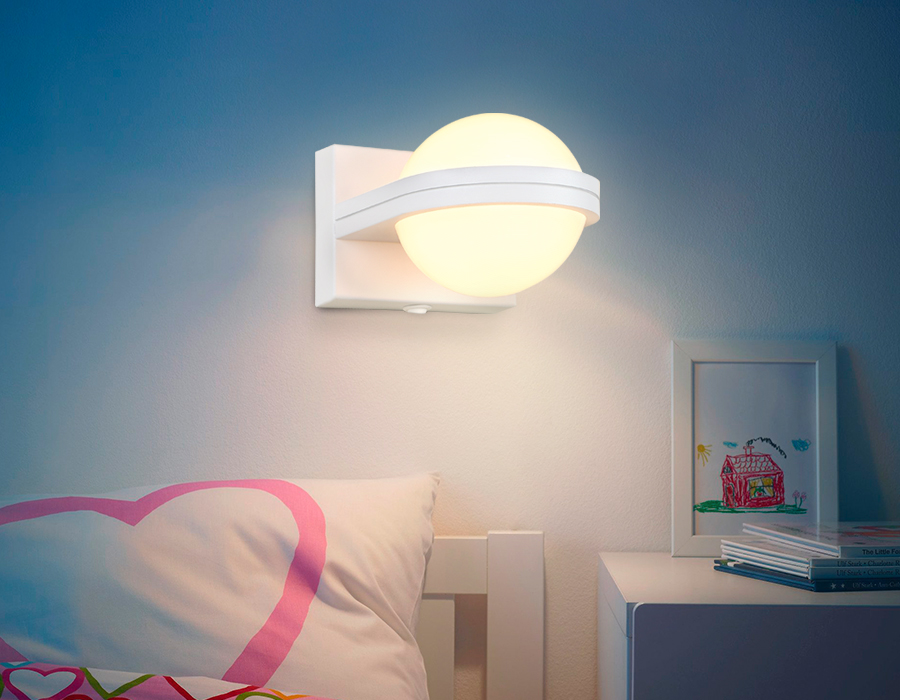Светильник настенный Ambrella FW555 SWH белый песок LED 3000K 5W 80*80*138 с выключателем