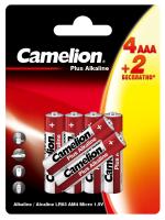 Батарейка CAMELION Plus Alkaline 4+2 LR03 (4+2LR03-BP, батарейка,1.5В)