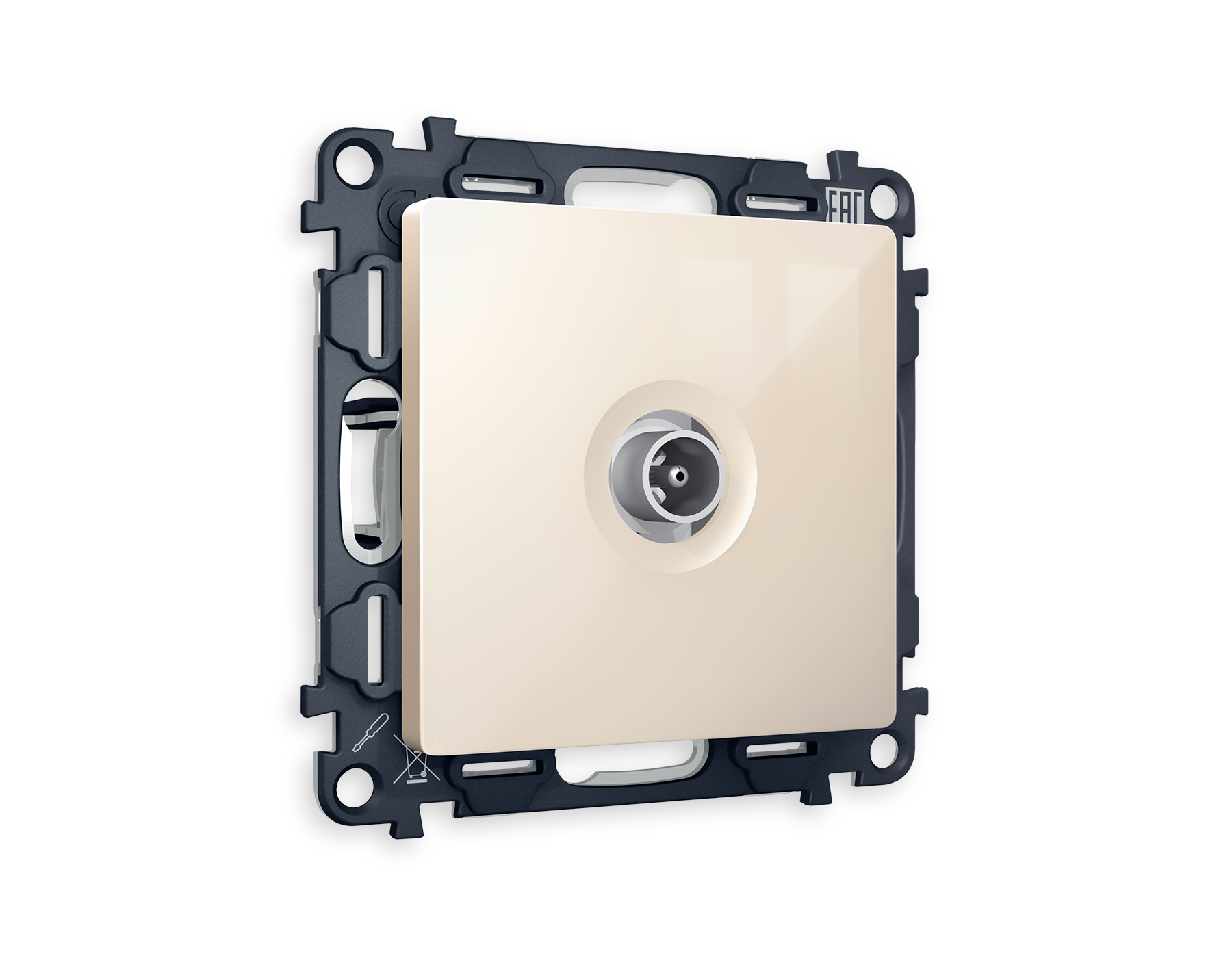 MA313010 Комплект механизма TV розетки оконеч ALFA Бежевый глянец 50-870 MHz 1dB QUANT(AP3130,VM202)