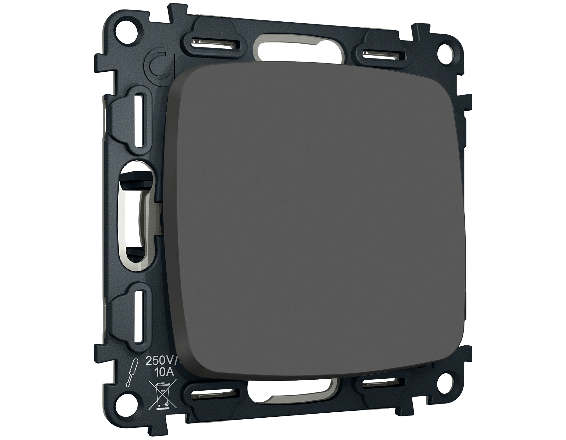 MO901010 Комплект механизма 1-кл выключателя OMEGA Графит мягкое касание QUANT (OP9010, VM101)