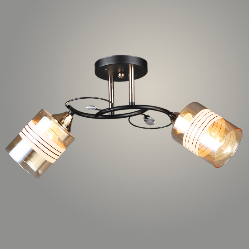 Люстра N6434/2 BK+FGD черный/золото 2x60W E27 d500 h240, QH24