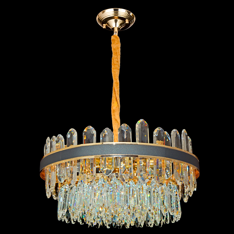 Люстра 8560/8 BK+FGD черный/золото 8х40W E14 d500