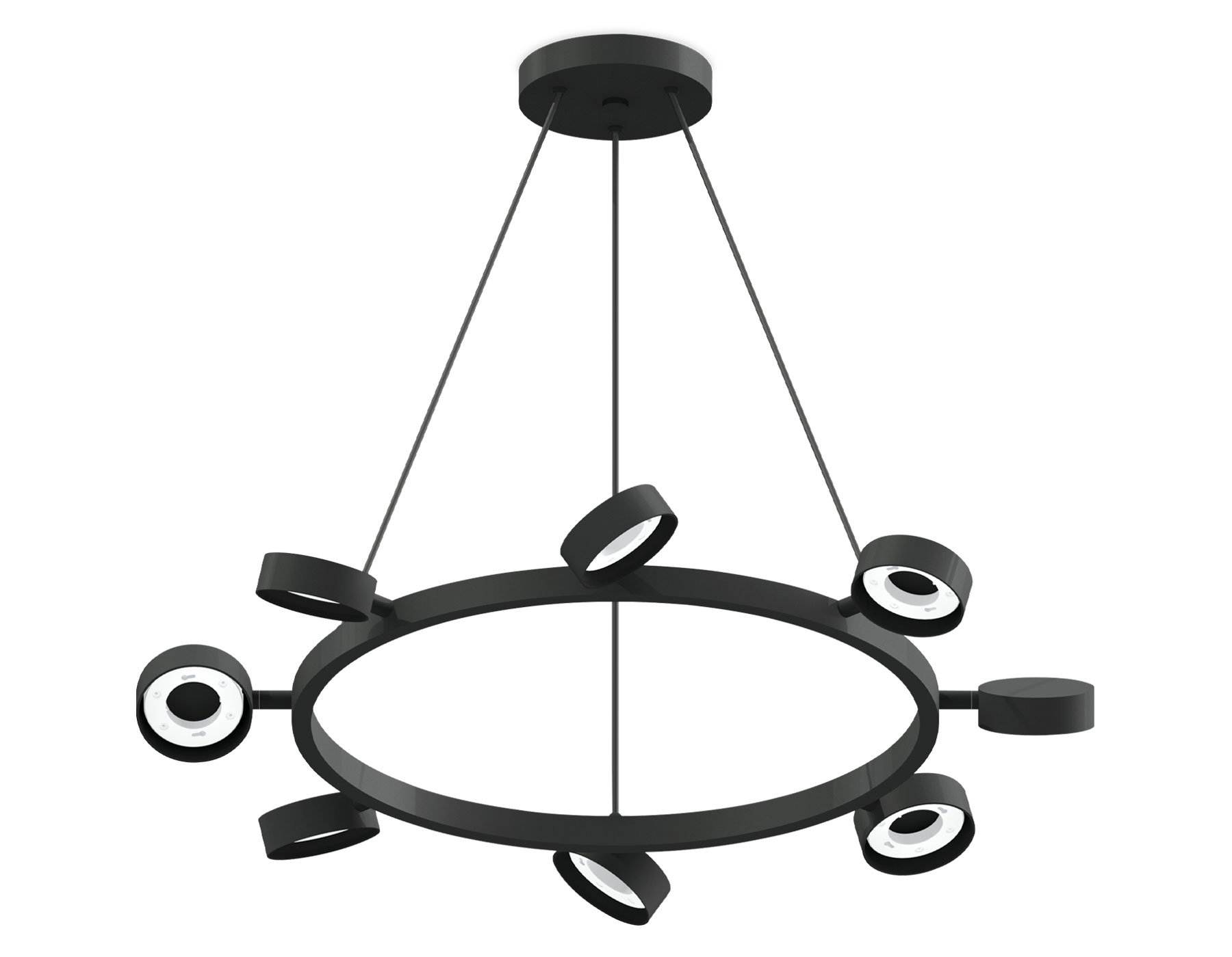 Корпус светильника подвесной поворотный D85 C9198/8 SBK черный песок D690*1200mm GX53/8