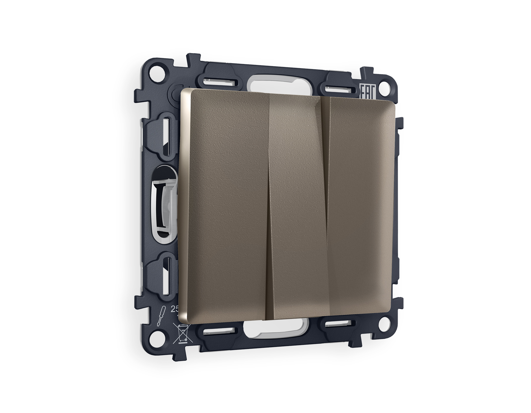 MA635010 Комплект механизма 3-кл выкл ALFA Темная бронза матовый 10A-250V QUANT (AP6350,VM133)