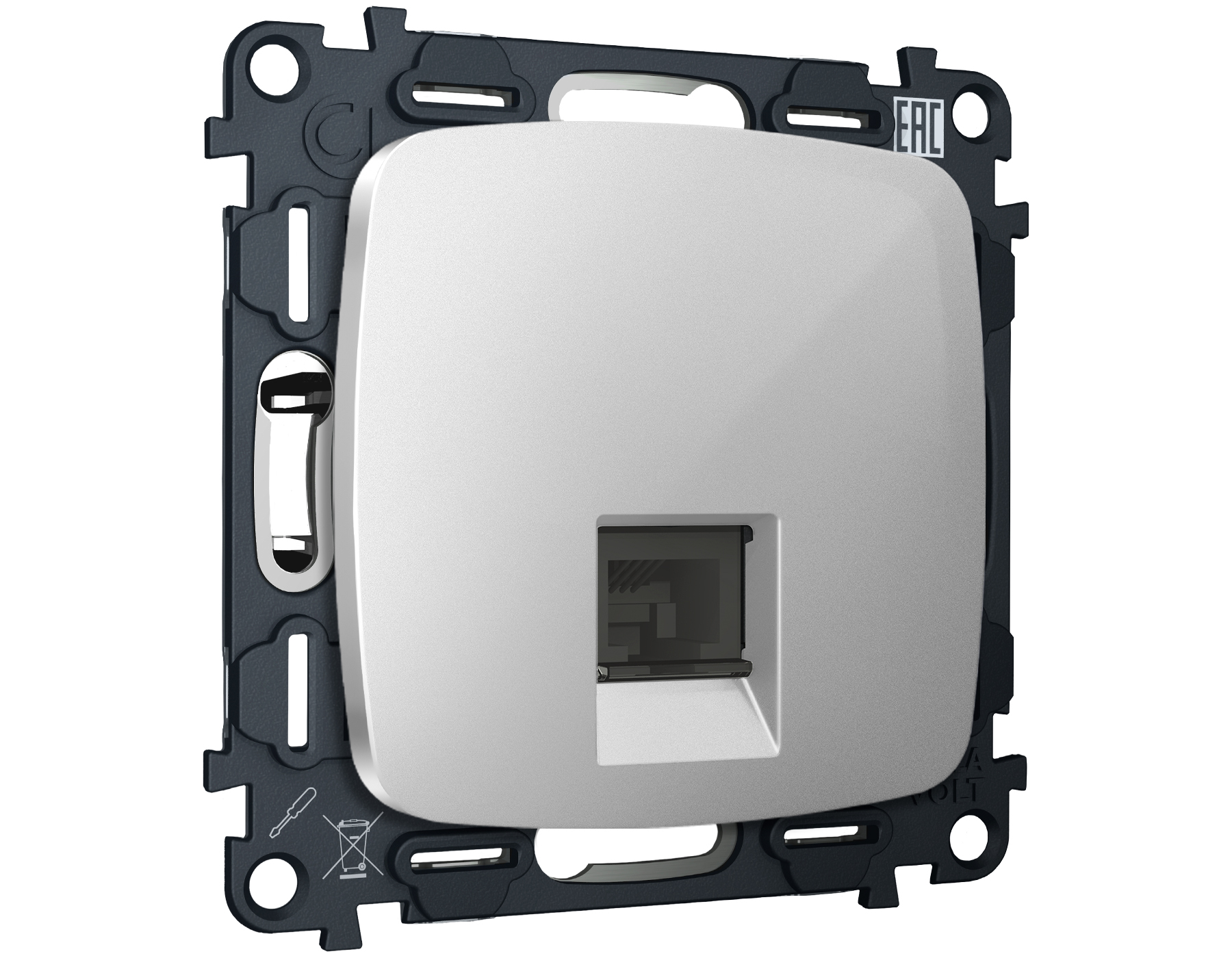 MO412005 Комплект механизма компьютерной розетки RJ-45 экранированной с автоматической защитной штор