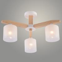 Люстра XA1690/3 WH+WOOD белый 3х60W E27 d580 h310, HN25