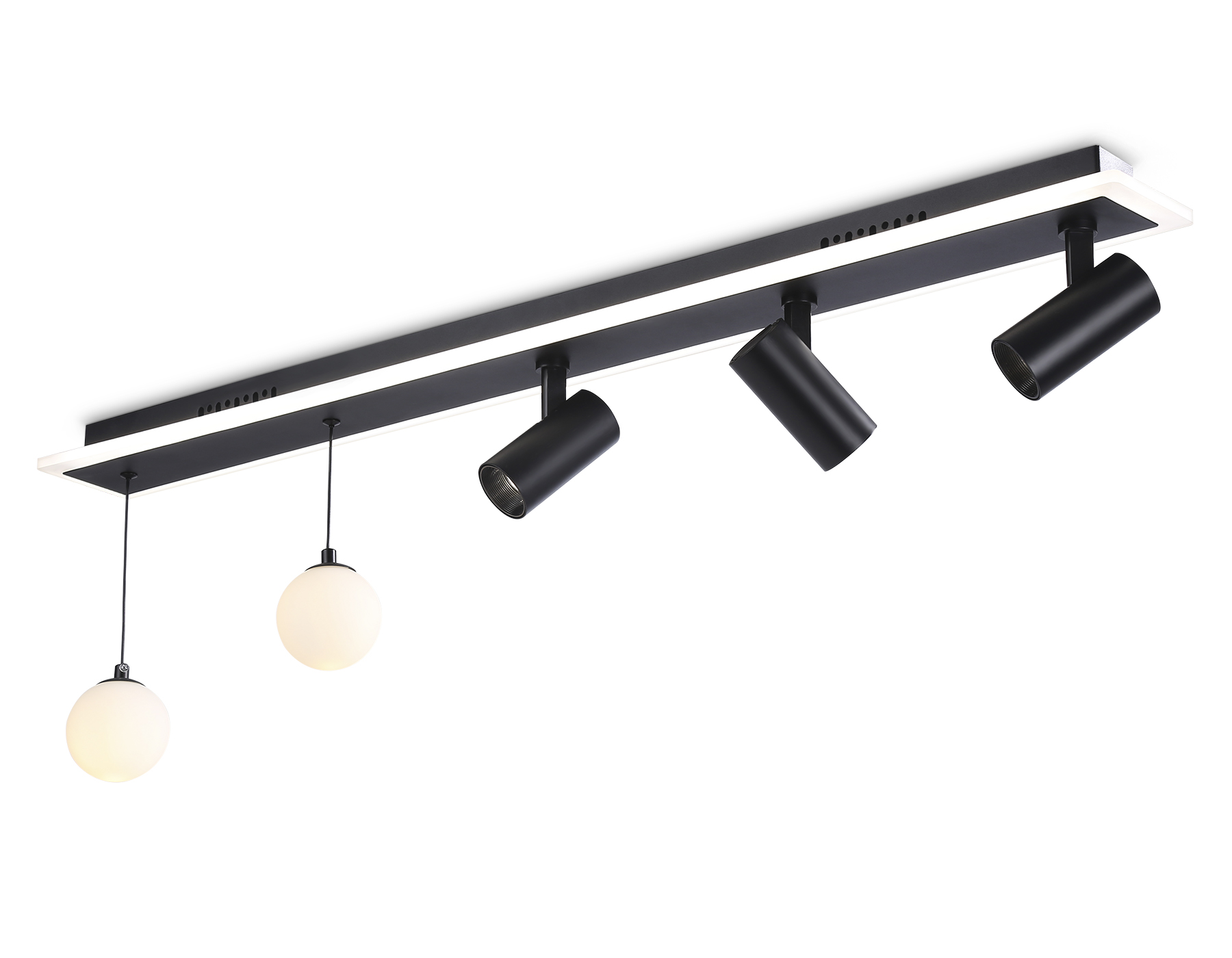 Светильник Ambrella FL66202/1+5 BK черный 67W 3000K-6400K+G9/2 1000*100*400 (ПДУ ИК)
