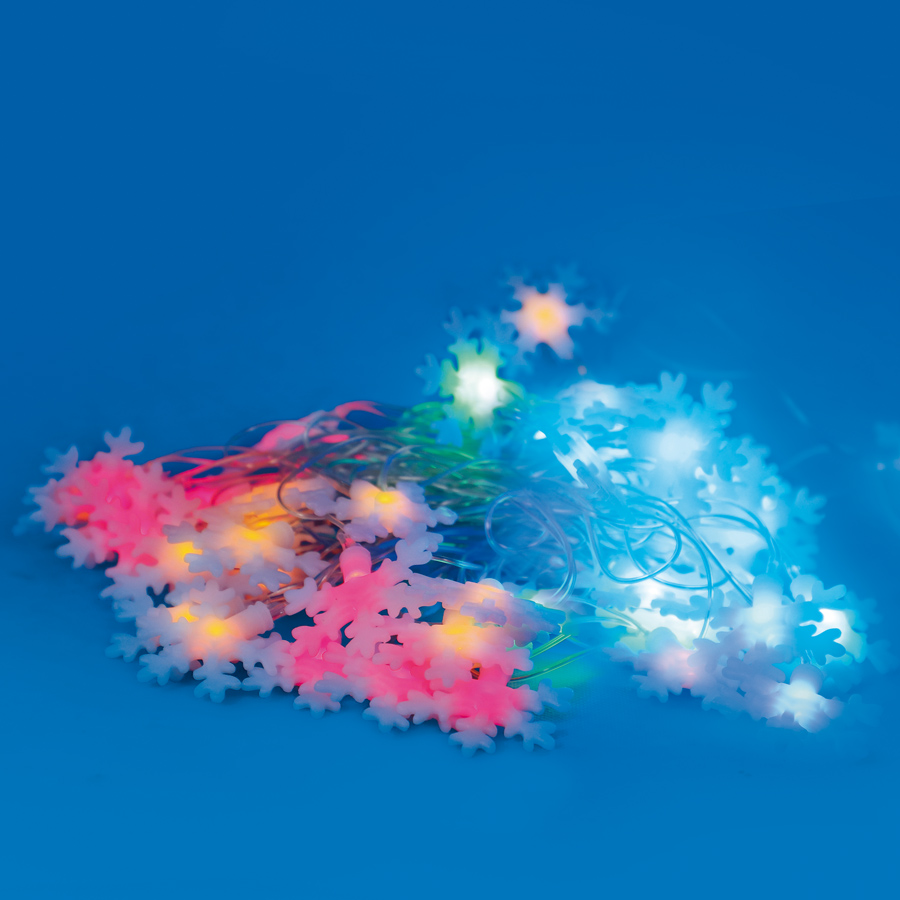 Гирлянда UNIEL ULD-S0700-050/DTA MULTI IP20 SNOWFLAKES-3 «Снежинки-3» 50LED 7м 