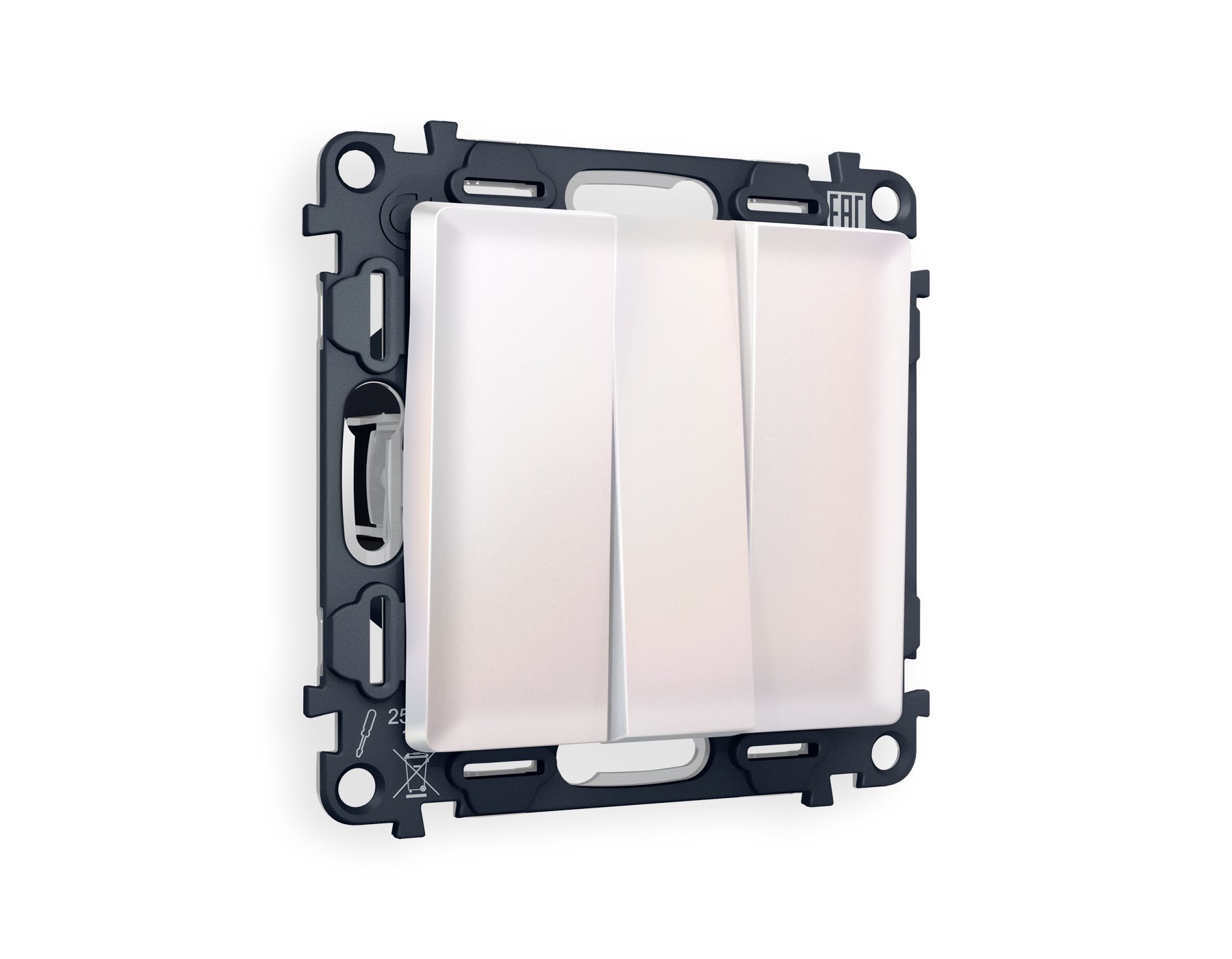 MA205010 Комплект механизма 3-кл выключателя ALFA Жемчуг QUANT (AP2050, VM133)