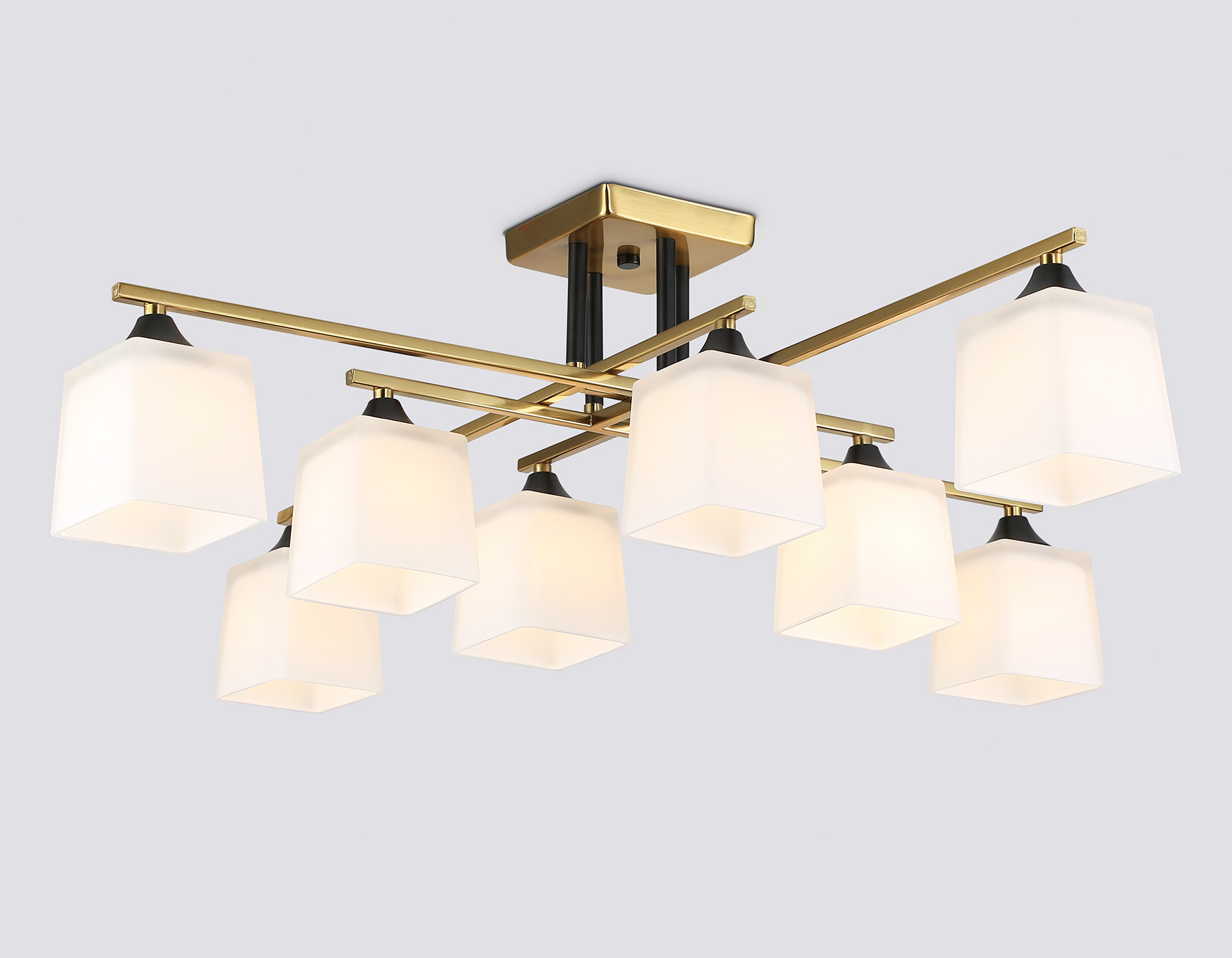 Люстра на штанге AMBRELLA TR303044/8 CP медь E27/8 max 60W 820*820*260 со стеклянными плафонами