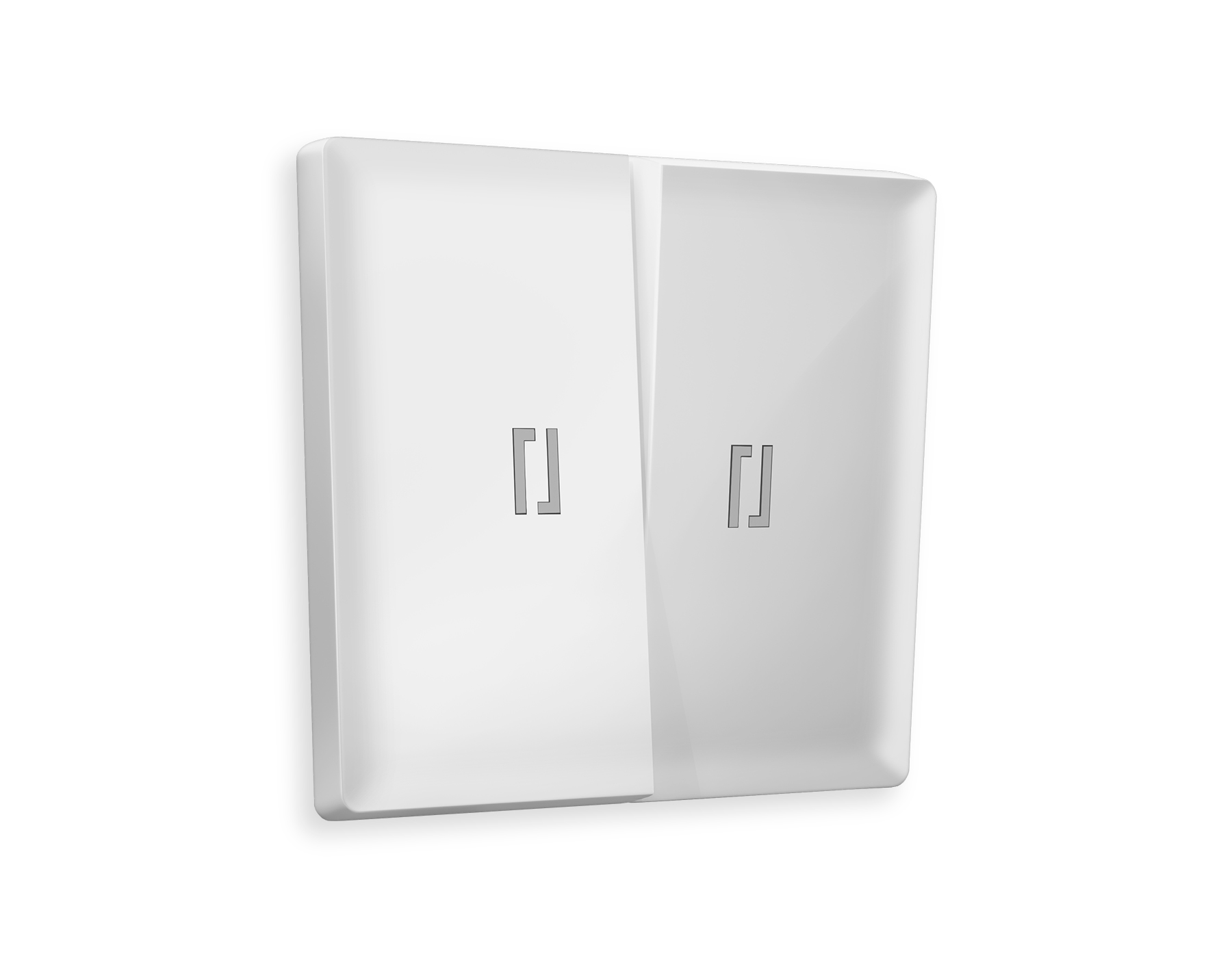 AP1040 Лицевая панель ALFA (Белый глянец) для 2-кл выключателей с подсветкой QUANT