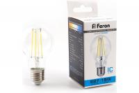 Лампа светодиодная FERON LB-615 15W 230V E27 6400K филамент A60 прозрачная