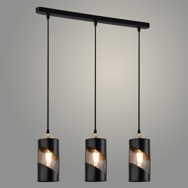 Подвес XA3226/3HT BK+FGD черный/золото 3х60W Е27 d590 h1000, HN23