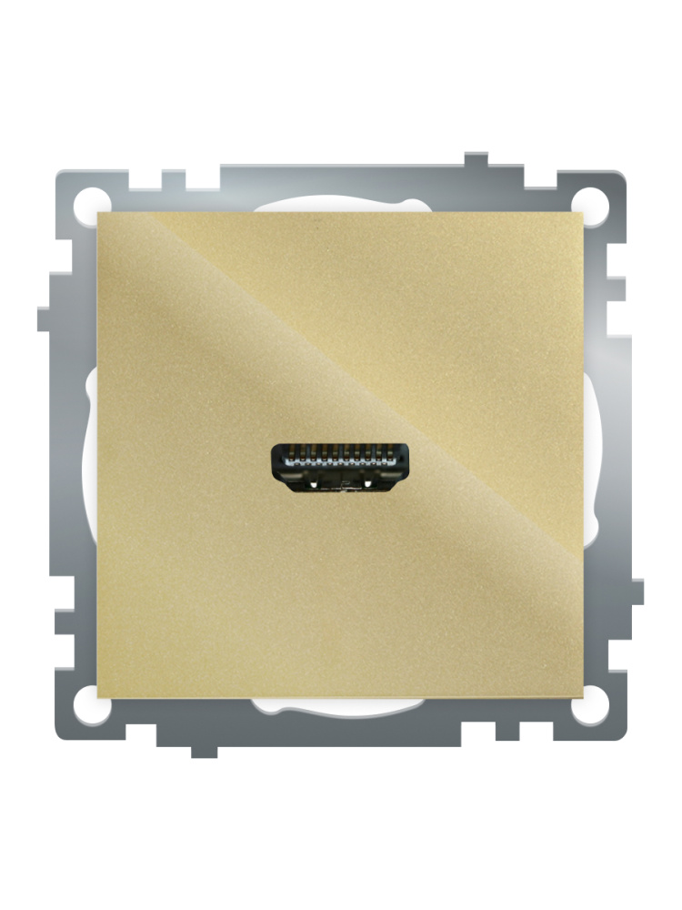 Розетка HDMI 2.1, Type A (механизм), серия Катрин, золото, GLS00-7118-08