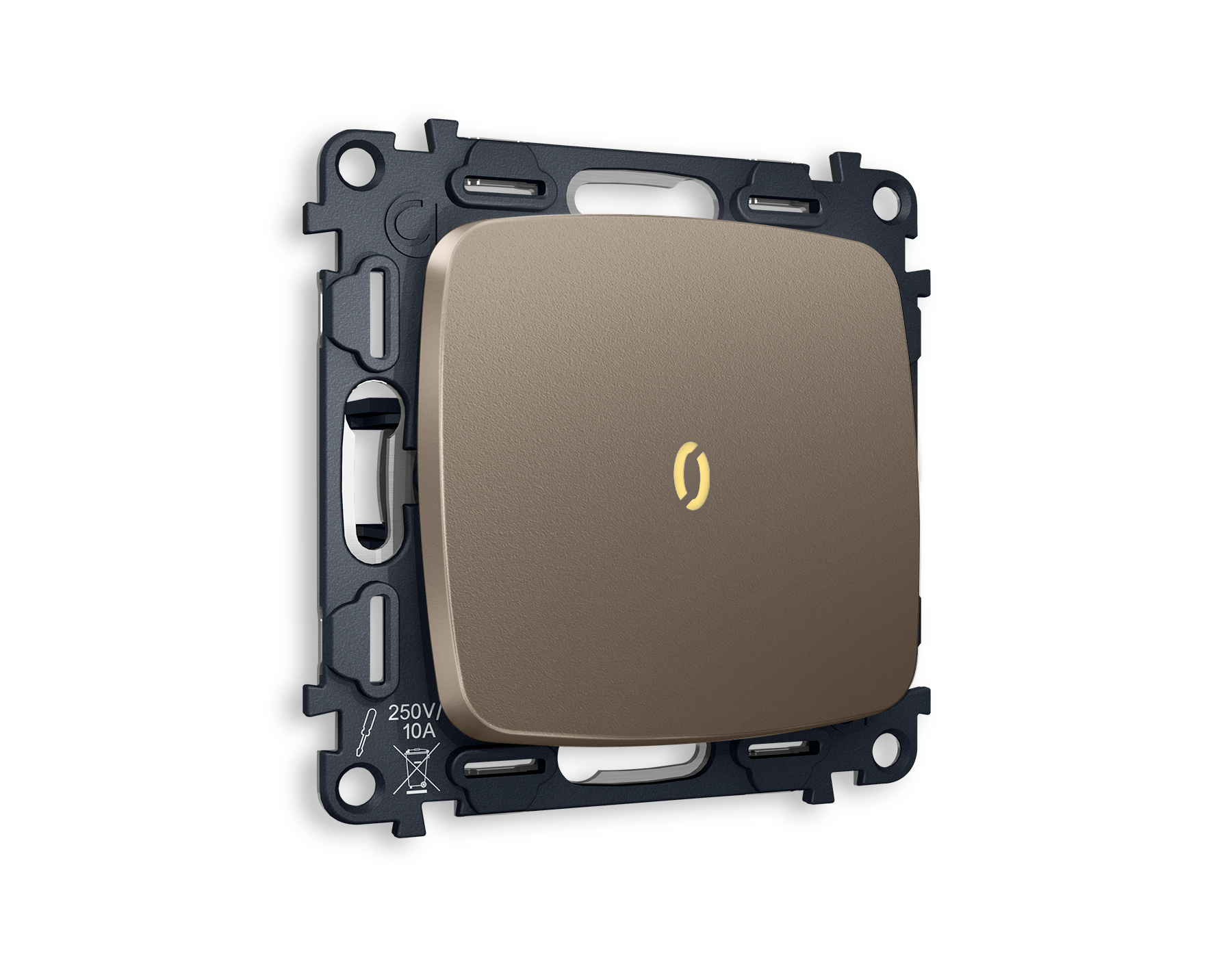 MO632010 Комплект механизма 1-кл выкл с подсв 3200K OMEGA Темн/ бронза матовQUANT(OP6320,VM101,G11Y)