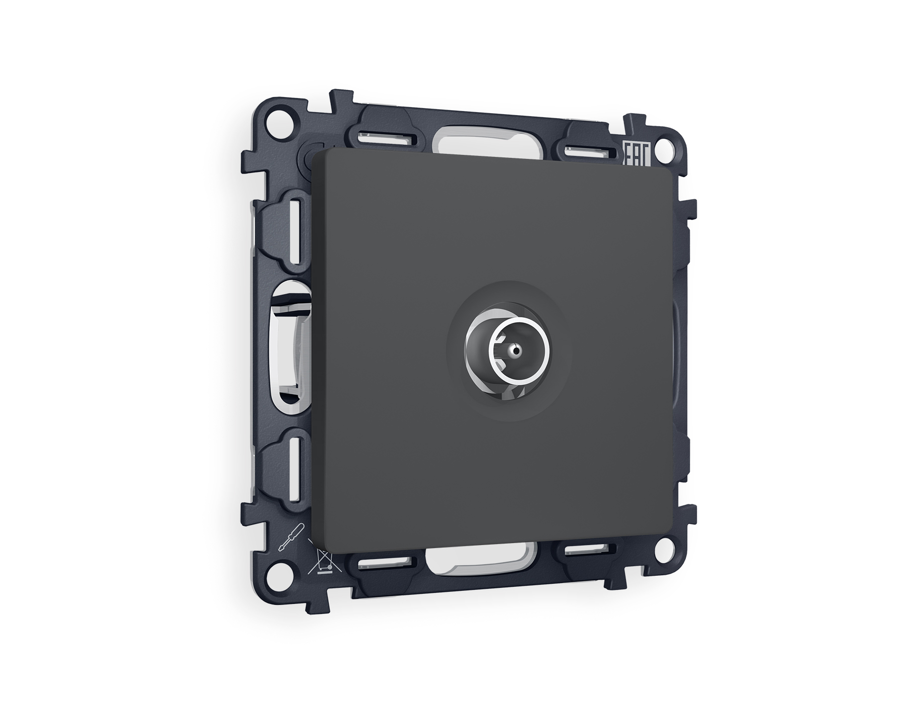 MA913030 Комплект механизма TV розетки прох ALFA Графит мяг/кас 5-1000 MHz 4dB QUANT(AP9130,VM211)