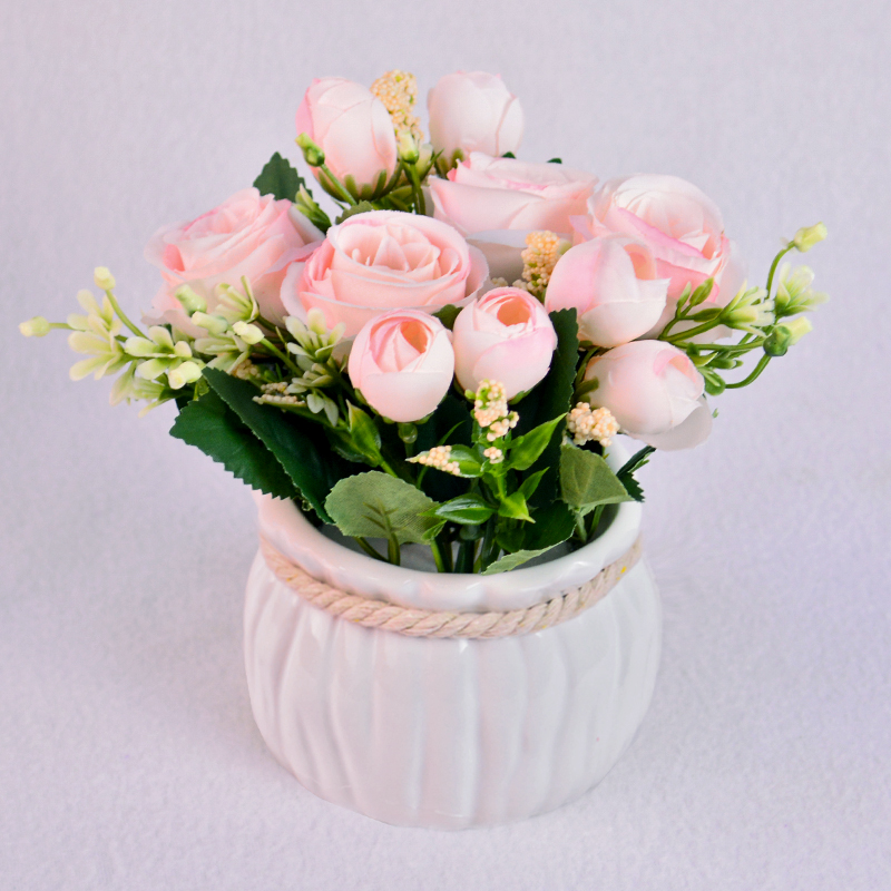 Композиция/цветы 025 Роза чаровница розовый/белый 160х90х90